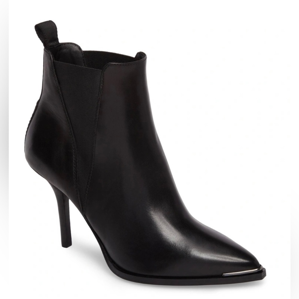 Acne Studios Jemma PointyToe Black Leather Stiletto Heel Bootie - Size 38 (US 8)